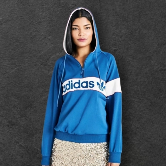 adidas Originals Tops - Adidas Originals SM Blue New York 1986 Hoodie Sweatshirt.